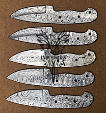 Load image into Gallery viewer, Lot of 5 Custom Handmade Damascus Steel Blank Blade Knife For Knife Making Supplies (SU-123)
