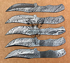 Lot of 5 Custom Handmade Damascus Steel Blank Blade Knife For Knife Making Supplies (SU-111)