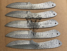 Load image into Gallery viewer, Lot of 5 Damascus Steel Blank Blade Knife For Knife Making Supplies (SU-176)
