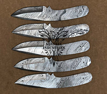 Load image into Gallery viewer, Lot of 5 Custom Handmade Damascus Steel Blank Blade Knife For Knife Making Supplies (SU-131)
