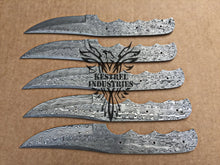 Load image into Gallery viewer, Lot of 5 Custom Handmade Damascus Steel Blank Blade Knife For Knife Making Supplies (SU-147)
