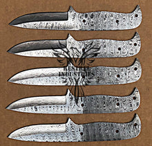 Load image into Gallery viewer, Lot of 5 Custom Handmade Damascus Steel Blank Blade Knife For Knife Making Supplies (SU-122)
