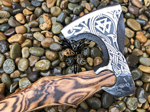 Custom Handmade Carbon Steel Viking Axe with Ash Wood Handle (VA-120)