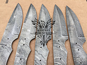 Lot of 5 Custom Handmade Damascus Steel Blank Blade Knife For Knife Making Supplies (SU-135)