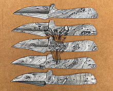 Load image into Gallery viewer, Lot of 5 Damascus Steel Blank Blade Knife For Knife Making Supplies (SU-171)
