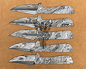 Lot of 5 Damascus Steel Blank Blade Knife For Knife Making Supplies (SU-171)