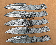 Load image into Gallery viewer, Lot of 5 Custom Handmade Damascus Steel Blank Blade Knife For Knife Making Supplies (SU-108)
