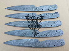 Load image into Gallery viewer, Lot of 5 Damascus Steel Blank Blade Knife For Knife Making Supplies (SU-160)
