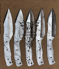 Load image into Gallery viewer, Lot of 5 Custom Handmade Damascus Steel Blank Blade Knife For Knife Making Supplies (SU-129)
