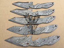 Load image into Gallery viewer, Lot of 5 Damascus Steel Blank Blade Knife For Knife Making Supplies (SU-162)
