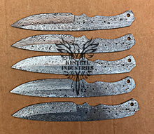 Load image into Gallery viewer, Lot of 5 Custom Handmade Damascus Steel Blank Blade Knife For Knife Making Supplies (SU-110)
