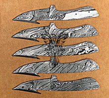 Load image into Gallery viewer, Lot of 5 Damascus Steel Blank Blade Knife For Knife Making Supplies (SU-169)
