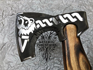 Custom Handmade Carbon Steel Viking Axe with Ash Wood Handle (VA-130)