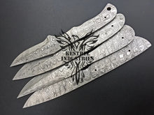 Load image into Gallery viewer, Lot of 4 Damascus Steel Blank Blade Knife For Knife Making Supplies (SU-159)
