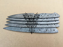 Load image into Gallery viewer, Lot of 5 Custom Handmade Damascus Steel Blank Blade Knife For Knife Making Supplies (SU-156)
