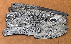 Lot of 6 Custom Handmade Damascus Steel Blank Blade Knife For Knife Making Supplies (SU-155)