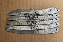 Load image into Gallery viewer, Lot of 5 Damascus Steel Blank Blade Knife For Knife Making Supplies (SU-176)
