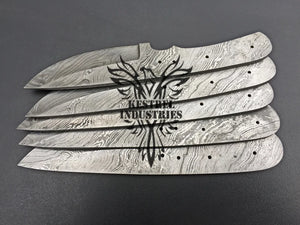 Lot of 5 Custom Handmade Damascus Steel Blank Blade Knife For Knife Making Supplies (SU-144)