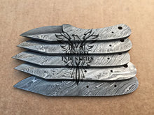 Load image into Gallery viewer, Lot of 5 Custom Handmade Damascus Steel Blank Blade Knife For Knife Making Supplies (SU-145)
