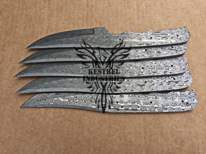 Lot of 5 Custom Handmade Damascus Steel Blank Blade Knife For Knife Making Supplies (SU-147)