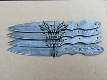 Load image into Gallery viewer, Lot of 4 Damascus Steel Blank Blade Knife For Knife Making Supplies (SU-158)
