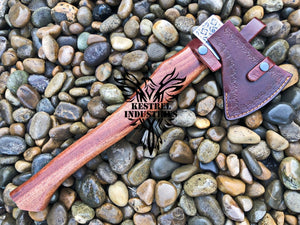 Custom Handmade Carbon Steel Viking Axe with Teak Wood Handle (VA-127)