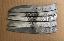 Load image into Gallery viewer, Lot of 5 Damascus Steel Blank Blade Knife For Knife Making Supplies (SU-175)
