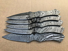 Load image into Gallery viewer, Lot of 5 Damascus Steel Blank Blade Knife For Knife Making Supplies (SU-197)
