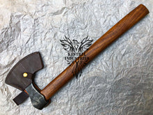 Load image into Gallery viewer, Smith Custom Forged Carbon Steel Viking Axe with Rose Wood Shaft, Camping Axe (VA-106)
