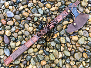 Custom Handmade Carbon Steel Viking Axe with Rose Wood Handle (VA-103)