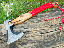 Load image into Gallery viewer, Custom Handmade Carbon Steel Viking Axe with Ash Wood Handle (VA-144)
