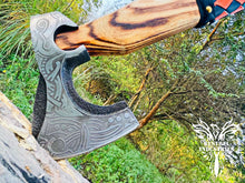 Load image into Gallery viewer, Custom Handmade Carbon Steel Viking Axe with Ash Wood Handle (VA-145)
