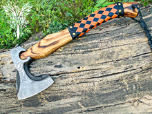 Load image into Gallery viewer, Custom Handmade Carbon Steel Viking Axe with Ash Wood Handle (VA-145)
