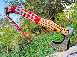 Custom Handmade Carbon Steel Viking Axe with Ash Wood Handle (VA-146)