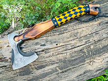 Load image into Gallery viewer, Custom Handmade Carbon Steel Viking Axe with Ash Wood Handle (VA-147)
