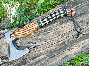 Custom Handmade Carbon Steel Viking Axe with Ash Wood Handle (VA-148)